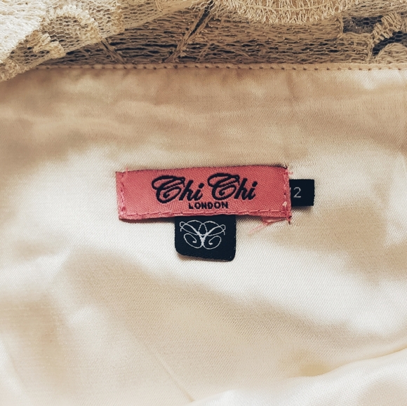 Modcloth | Lace Metallic Dress | Gold, Cream - Picture 8 of 9